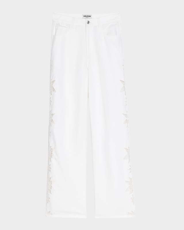 Elfy Cotton Linen Embroidered Pants